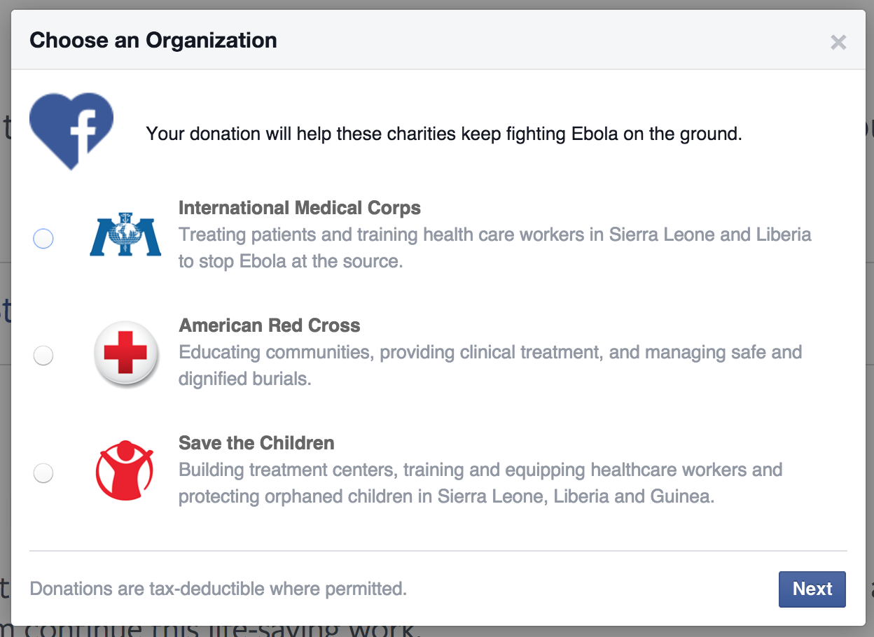 Facebook Is Raising Money To Fight Ebola