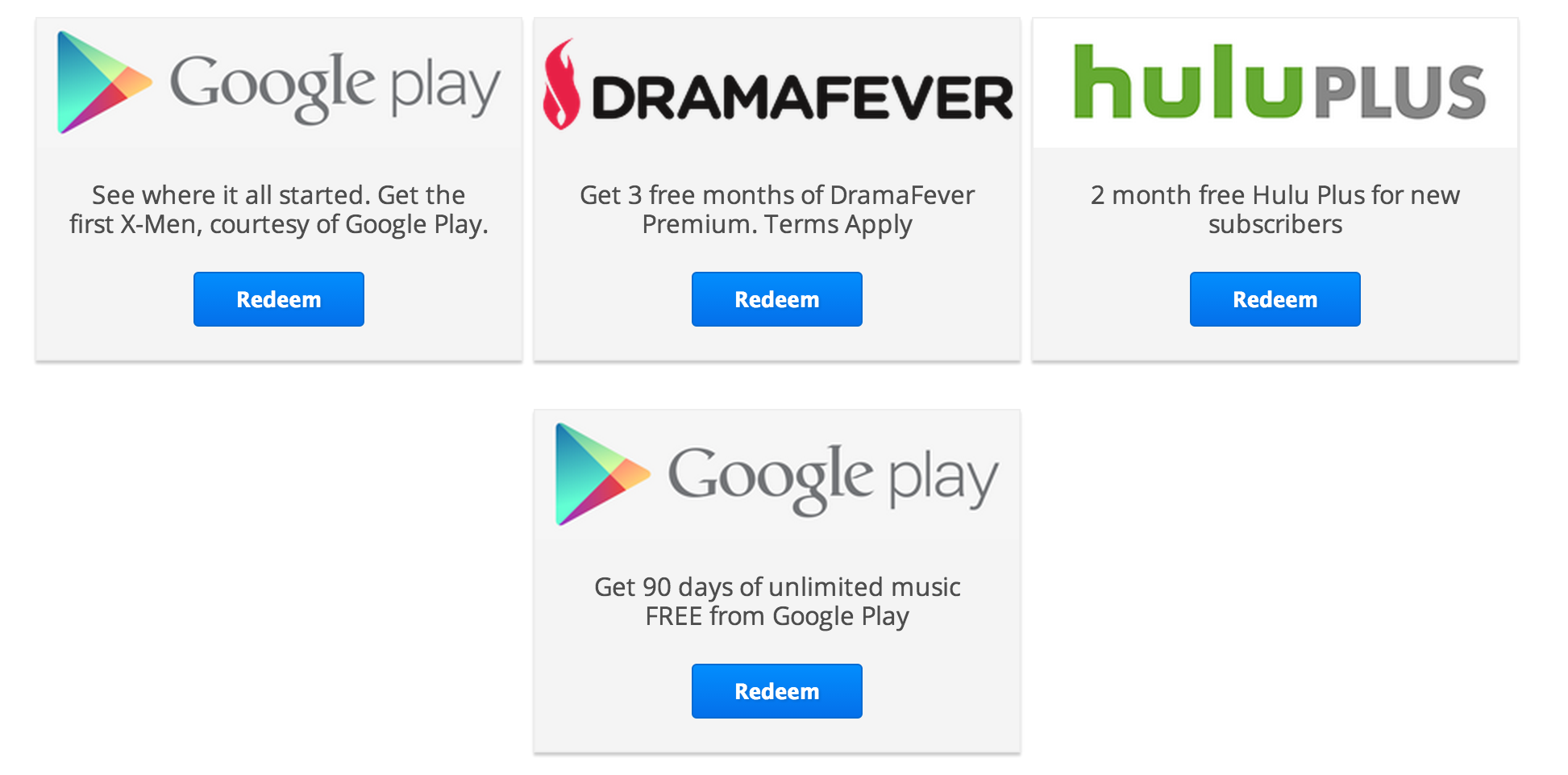 These are the offers that we received via the Chromecast in the Consumerist Cave.