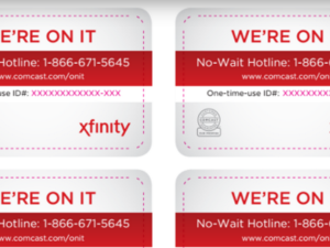 While every Comcast employee apparently gets a few of these "We're On It" cards that give recipients access to a dedicated customer service rep, Comcast's lobbyists have reportedly been using theirs to grease the wheels in D.C. (image via The Verge)
