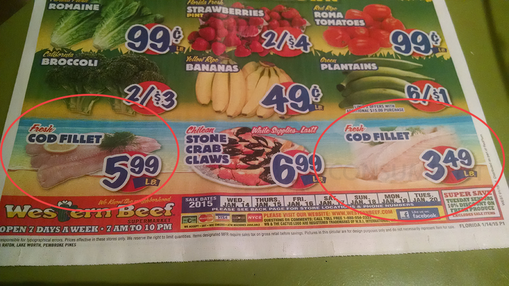 Western Beef, Where The Price Of Cod Depends On Which Stock Photo You’re Looking At