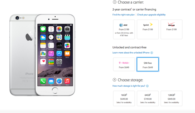Unlocked iPhone 6 And iPhone 6 Plus Now Officially Available In The U.S.