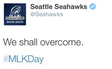 Seattle Seahawks Win NFC Championship, Worst MLK Day Tweet Award