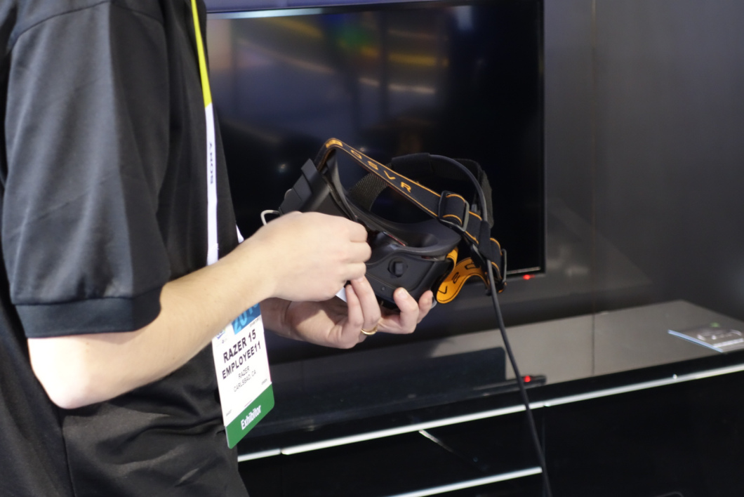 The demo prototype of the Razer OSVR had some technical issues when we were at the booth, but Razer engineers were on hand to get it working.