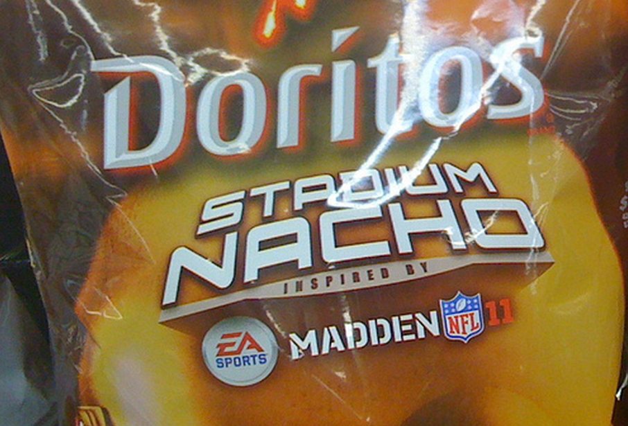 The little-known "Stadium Nacho," which is a refined blend of cheddar and Romano cheeses, with an insouciant hint of brand marketing for Madden NFL. (photo: Paxton Holley)