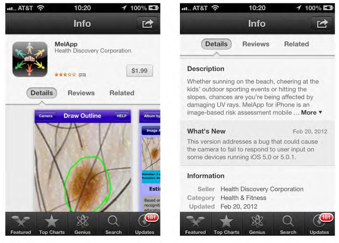 MelApp is one of two melanoma detection apps that came under scrutiny by the FTC. 