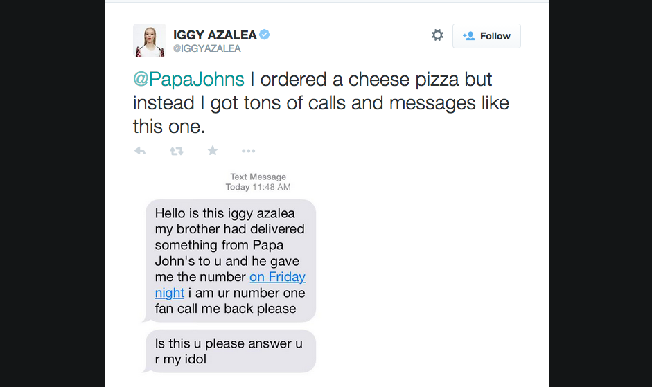 Iggy Izalea Not So Pleased To Hear From Papa John’s Delivery Guy’s Family After Placing Order For Pizza