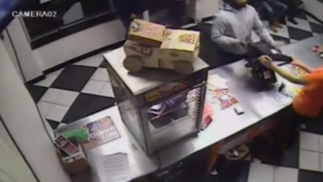 Watch Unhappy Little Caesars Customer Throw Register, Display Case At Employee