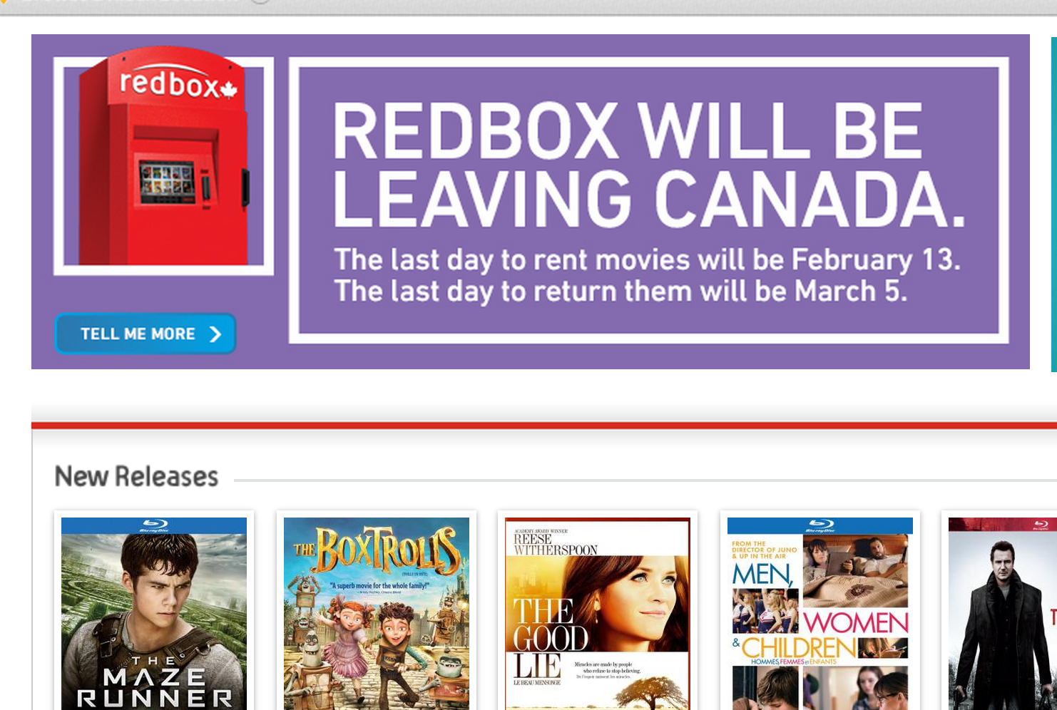 Sorry Canada, No More Redbox For You