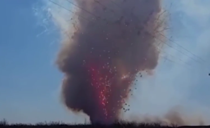 Watch Texas Law Enforcement Blow Up 20,000 Pounds Of Illegal Fireworks