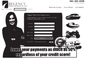 Regency Financial Services advertised its loan modification process as being able to save consumers up to 50%. 