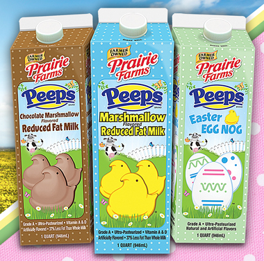 Prairie Farms Introduces Peeps-Branded Marshmallow Milks And Easter Egg Nog