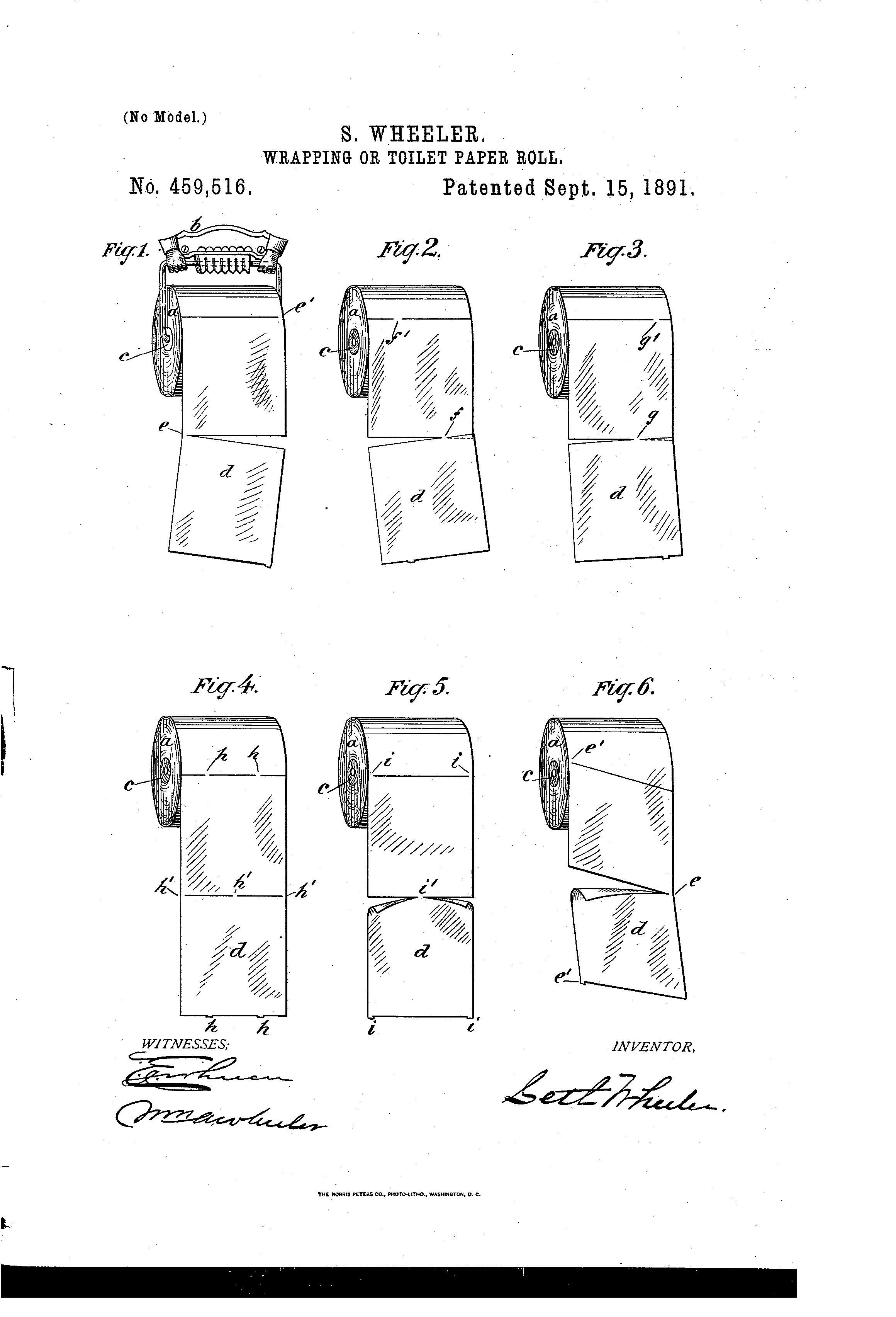 Original Patent For Perforated Toilet Paper On A Roll