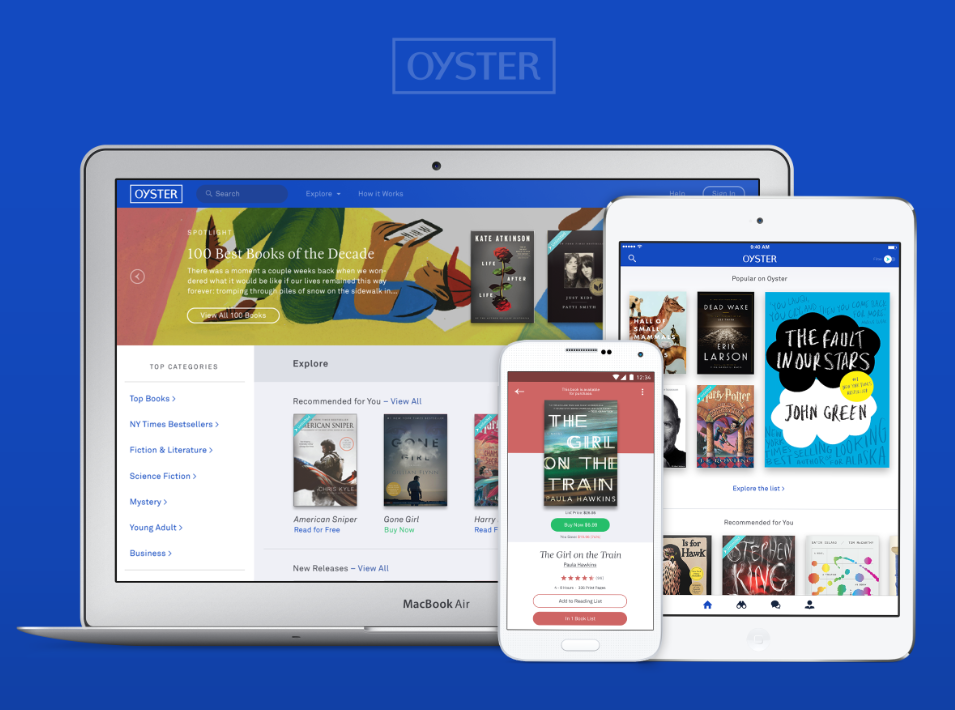 Subscription e-book service Oyster launched a retail component Wednesday.