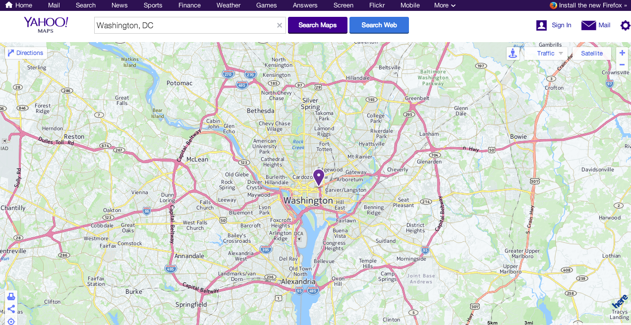 Карта yahoo maps