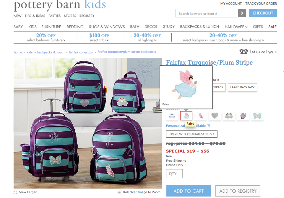 Pottery Barn Kids Doesn’t Allow Shoppers To Put “Boy” Dragon Patch On A “Girl” Backpack