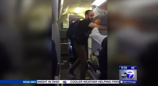 A video of the incident shows the man getting punching another passenger. 