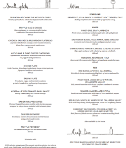 Starbucks offers a sample version of its Evenings menu. [Click to enlarge]