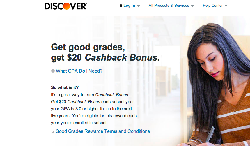 Discover Card Program Rewards Students Who Get Good Grades. Is That Legal?
