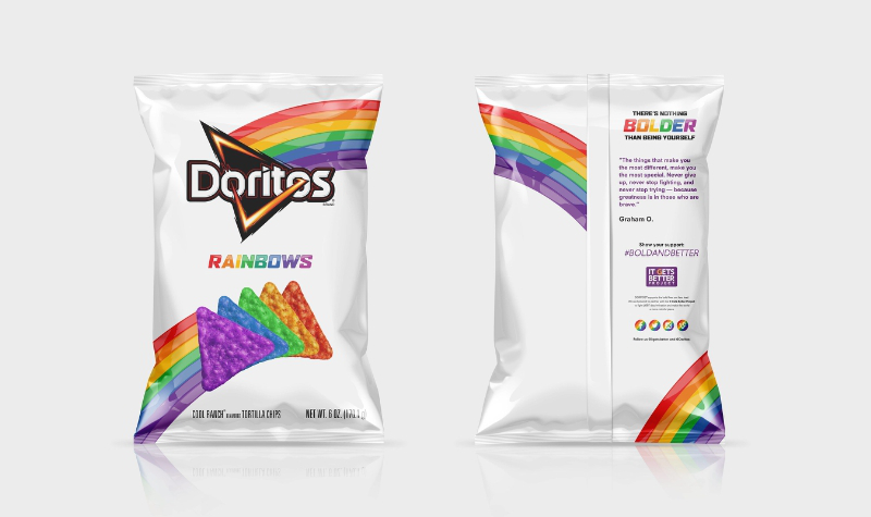 The Doritos brand, in partnership with the It Gets Better Project, launches Doritos Rainbows chips, a new, limited-edition product to celebrate the LGBT community.
