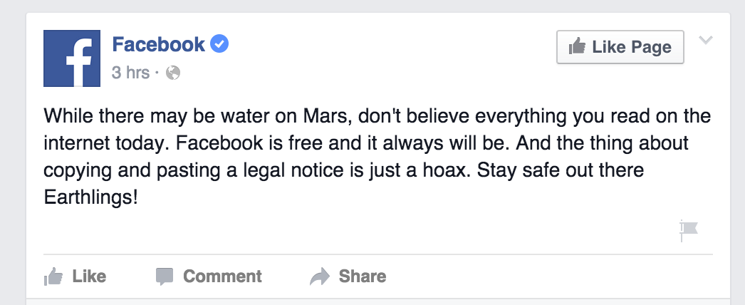 Facebook's official statement on the rumor of a $5.99/month privacy tier.