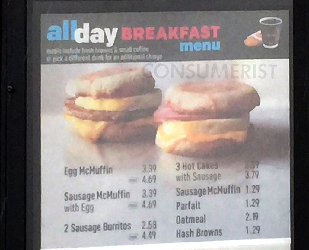 McDonald's All-Day Breakfast Menu Spotted In The Wild ...