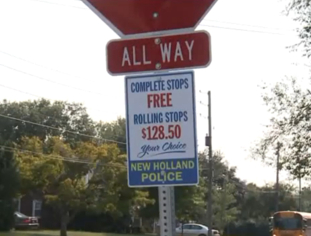 Police Put Up Signs To Remind Motorists How Stop Signs ...