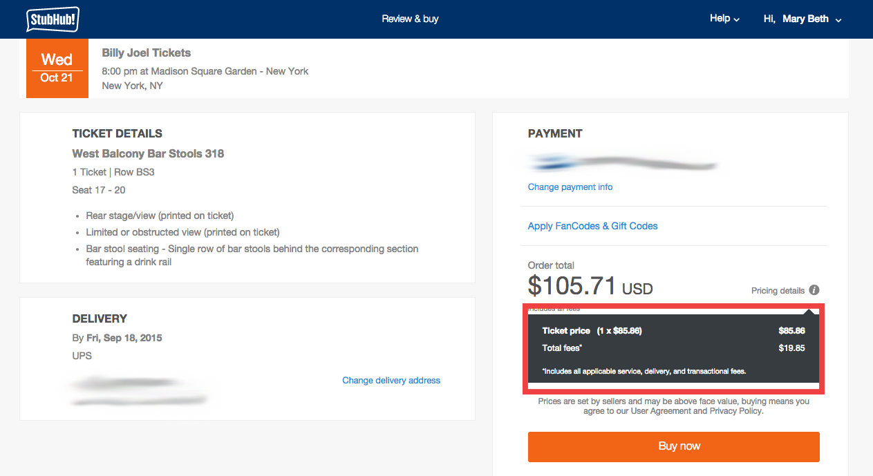 Stubhub Backs Away From All In Ticket Pricing What You See