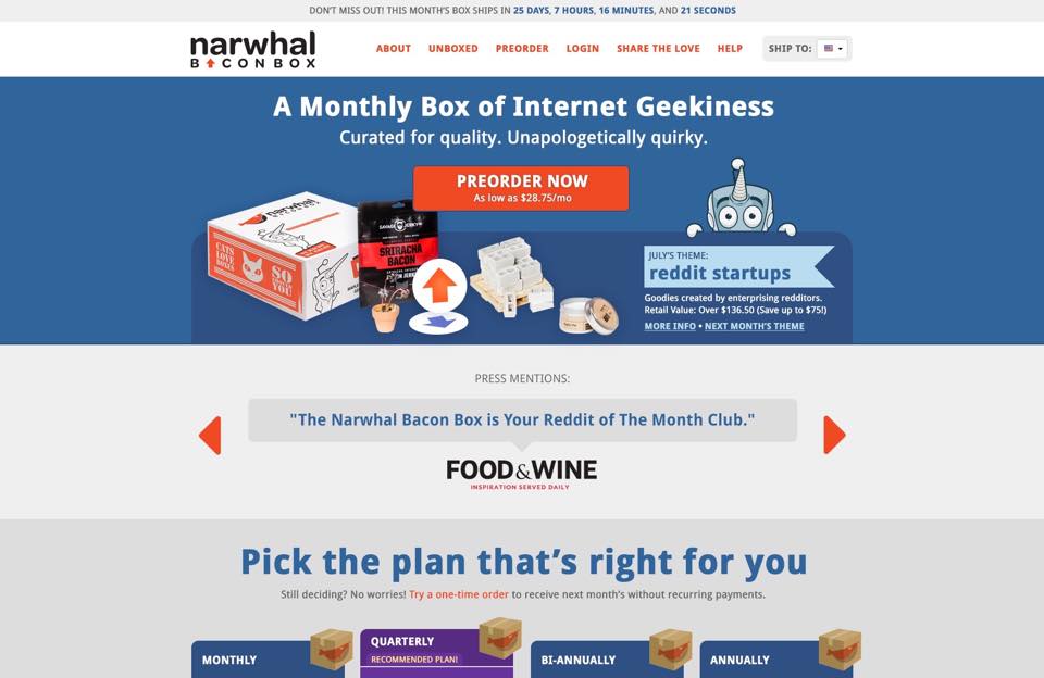 The Narwhal Bacon Box Is Not Clear On The Concept Of ‘Monthly’ Subscription Boxes