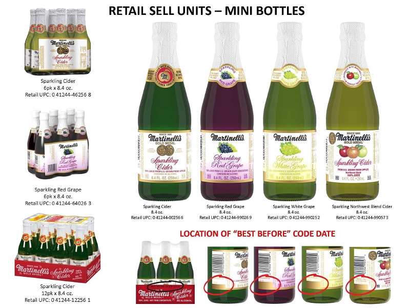 Martinelli’s Recalls Mini Cider Bottles That May Give Off Sparkling Glass Chips