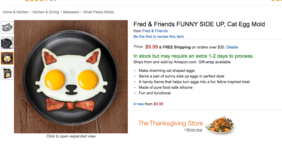Fred Funny side up Silicone Egg Mold Dog/Puppy - New in box