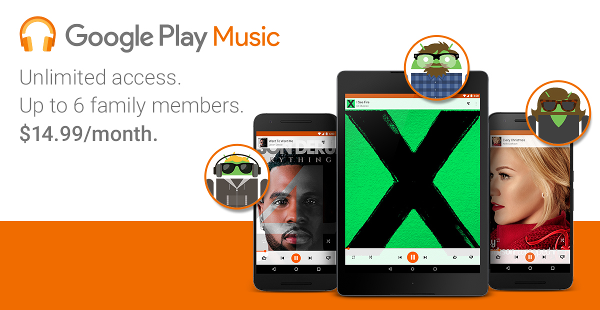 Google Play Music Now Offering Six-Person Family Plan, Free YouTube Red Service