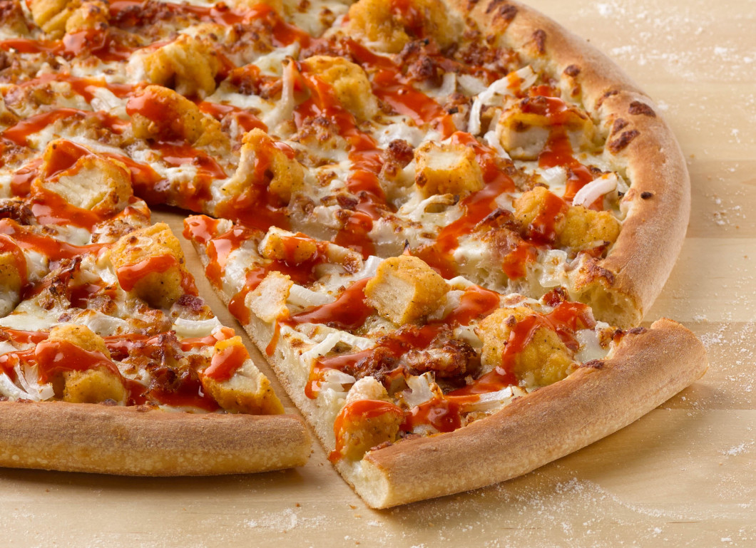 Imagine how tasty this buffalo chicken pizza will be when you know the chicken wasn't fed a continuous low dose of tetracycline.