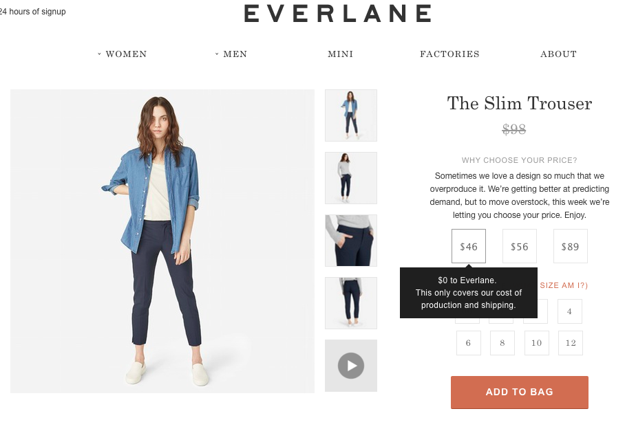 Everlane Presents Customers With Moral Dilemma By Letting Them Choose The Price On Certain Items – Consumerist