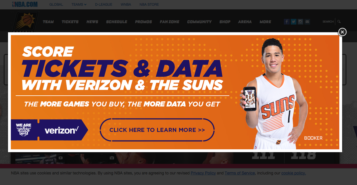 Phoenix Suns Trying To Lure Fans By Offering Free Verizon Data With