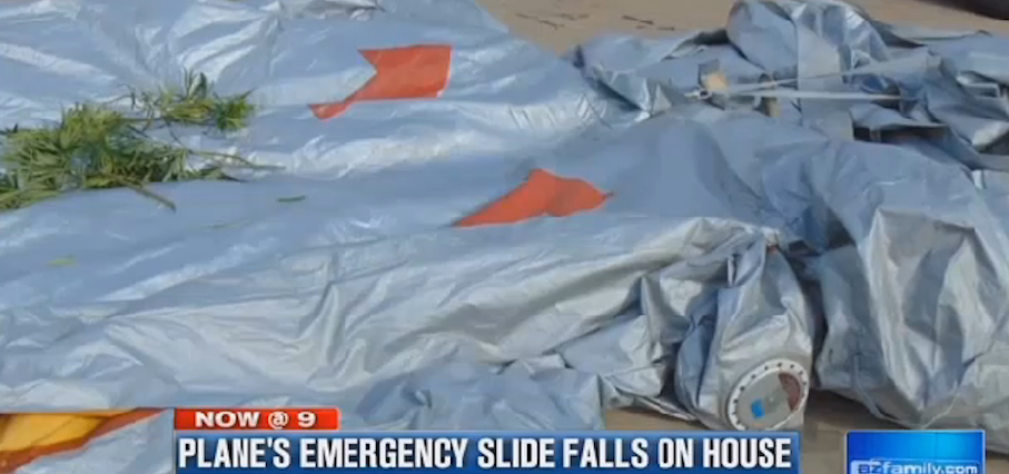 Plane’s Emergency Slide Falls 2,800 Feet, Lands Outside Arizona House