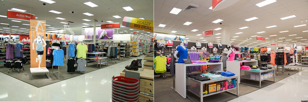 Target also revamped its Active Wear section with new displays and racks. 