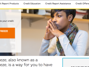 The TransUnion credit freeze page prior to Sept. 11.