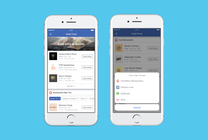 You Can Now Order Food From Within Facebook